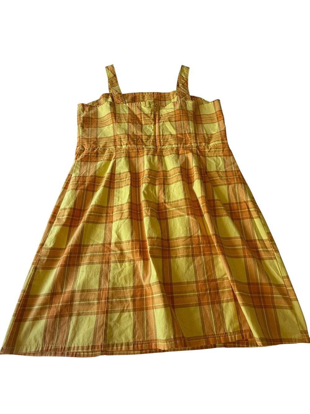 Arizona Jean Company Yellow & Orange Plaid Sundress Midi